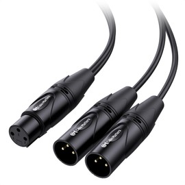 Cable Matters 2-Pack Balanced XLR Splitter Cable - 1.5ft / 0.5m, XLR Y Cable 2 Male to 1 Female