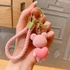 Heart-Holding Bear Keychain Bag Charm AMA-0047 Blue/FREE 2ea