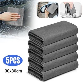 5 Pcs Thicken Magic Cleaning Cloth Streak Free Microfiber Wipe Rag Tool Reusable