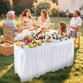 KOTEK 5 FT Folding Ice Cooler Table with Double Sinks and Drains, Portable Ice Table with Matching Skirt, Beverage Cooler Table, Chill Table for Party, Picnic, BBQ, Camping