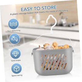 Angoily Hanging Shower Caddy Plastic Hanging Shower Caddy Basket Portable Kitchen Organizer Storage Basket with Hook for Home Grey