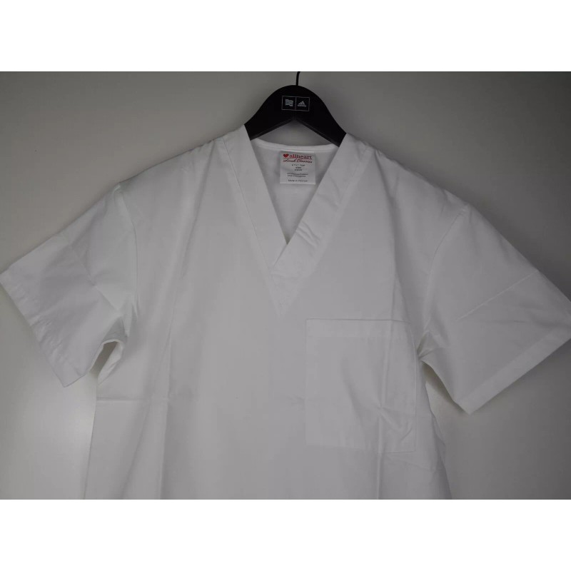 ALLHEART SCRUB TOP WHITE 4 POCKETS XSM