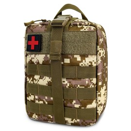 JUMAHE Survival First Aid Kit, MOLLE Medical Pouch Tactical First Aid Kit for Home, Car, Hiking, Travel, Camping, Desert