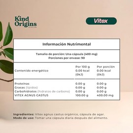 Vitex 400mg Cápsulas - Suplemento de Agnus Castus Para Equilibrio Hormonal y Salud Femenina - Suplemento Orgánico para 3 meses| Balance Hormonal, Bien