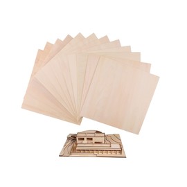 iUoczi 12 Pack Basswood Sheets 1/8 x 12x12 Inch Unfinished Wood Thin Plywood Sheets for Craft Natural Board for Cricut Maker Craft DIY Make House Airplane Wooden Model and Wood Burning Project