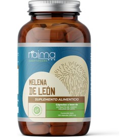NAIMA Hongo Melena de León Orgánico, 120 Cápsulas | Cápsulas Veganas | Lion´s Manes Suplemento Alimenticio 100% Puro & Vegano| Ingredientes Naturales, Sin Aditivos | Memoria y Concentración, Bienestar General
