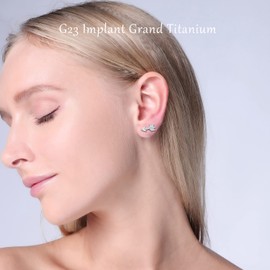 VOJO Implant Grade G23 Titanium Stud Earrings for Sensitive Ears Post Pierced Cartilage Lobe Earring Stud for Women (Arrowhead)