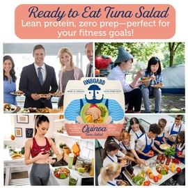Onboard Ready to Eat Quinoa Tuna Salad - Organic Tuna Snacks with Quinoa, Peppers, Corn & Peas - High-Protein Mediterranean Salad (5.64 oz)