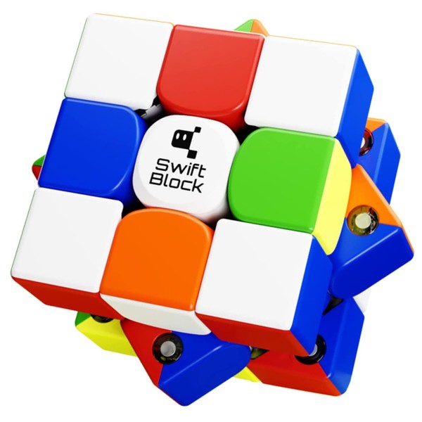 Swift Block 355S Cube 3x3, Magnetic Speed Cube, 48 Magnets Magic Cube, Stickerless, Fast Smooth Puzzle for Kids and Adult