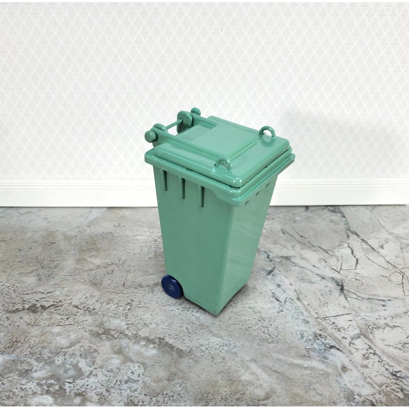 The Dolls House Emporium Dollhouse Green Garbage Can Wheelie Bin