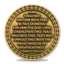 Lighthouse Bible Verse Challenge Coin – Psalm 27:1 and Isaiah 41:10 KJV Scripture Coin with Acrylic Case – Inspirational Christian Collectible Gift for Faith & Strength