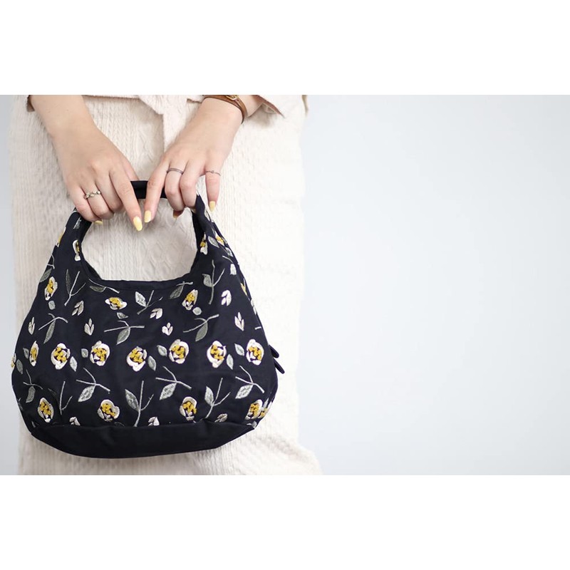 Styleneo Women's Tote Bag, Mini Round Bag, black_houndstooth