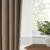 Topfinel 100 Inch Long Black Out Burlap Custom Curtains, Taupe