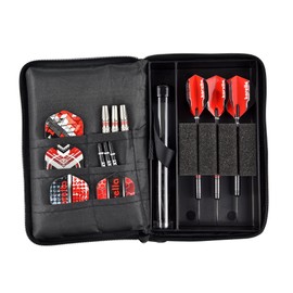 Karella The PAK Original Dart Case, Black, Leather, Space for 3 Dart Sets, Handy and Spacious, Perfect Protection, Dart Case, Bag for Darts