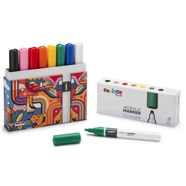 Carioca 45209 Acrylic Marker, Multi-Colour, 8 Unità (Confezione da 1)