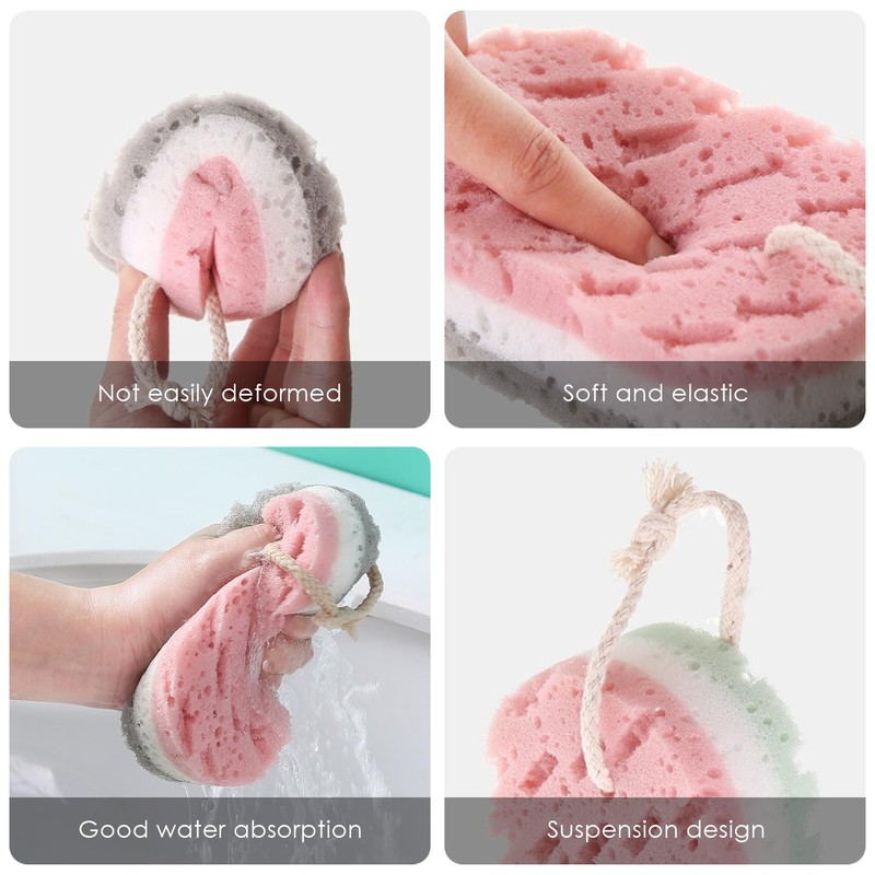 4 Pack Bath Sponges, Body Exfoliating Bath Sponge Balls, Exfoliating