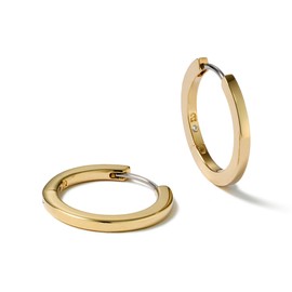 Ana Luisa Huggie Hoops - 14K Gold Dipped Minimal & Dainty Gold Huggie Hoops - Medium and Mini Sizes - Hypoallergenic, Water-Resistant & Tarnish-Free Earrings - Perfect Everyday Hoops (Medium - Gold)