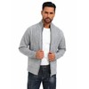 Les umes Men's Cardigan Stand-Up Collar Autumn Winter Fleece Jacket