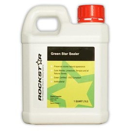 Rockstar Green Star Sealer, 1 Liter - Water-Based Penetrating Sealer for Marble, Limestone & Terrazzo, Eco-Friendly, Low VOC, Stain & UV Resistant, Oil & Water Repellent, Fast-Curing