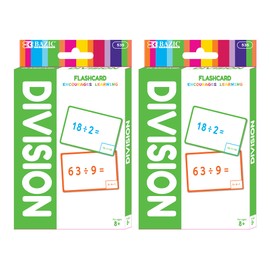 BAZIC Division Flash Cards, Numbers Elementary Math Flashcards Game at School, Problem Solving (36/Pack), 2-Packs