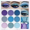 Teekerwan 9 Colours Shimmer Matte Blue Eyeshadow Palette, Highly Pigmented