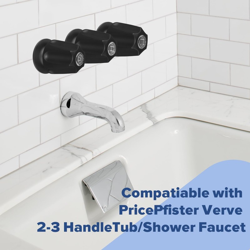 Shower Knobs 3 Piece Replacement, Bathtub and Shower 3 Handle