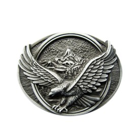 Schnalle123 Belt Buckle Eagle America Bird 3D Look for Interchangeable Belt Buckle Buckle Model 83, silver