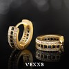 VEXXS Hoop Earrings for Men Women,14K Gold Plated Iced Out
