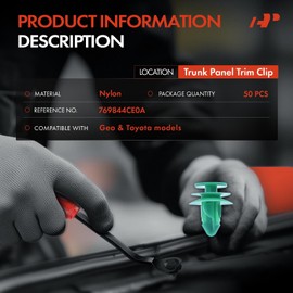 A-Premium 50PCS Nylon Trunk Panel Trim & Luggage Moulding Clip Retainer Compatible with Nissan Rogue 2010 2021 2022 2023 2024