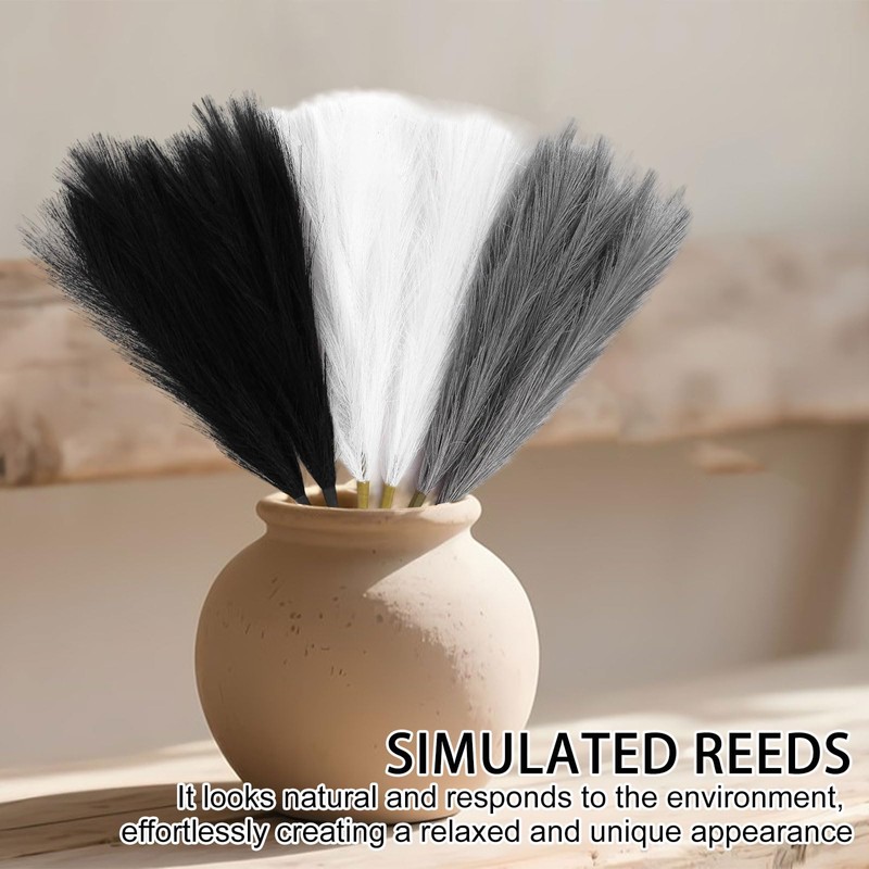 Artificial Pampas Grass,15PCS Pampas Grass Plant, Vase Filler Faux Pompous