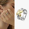 Aprilery Gold and Silver Cross Rings for Women, Fashion Statement