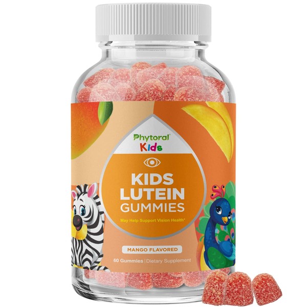 Lutein & Zeaxanthin Eye Vitamins for Kids - Delicious Vegan Eye Health Vitamins Lutein and Zeaxanthin Gummy Vitamins for Kids Eye Care - Lutein Gummies for Vision Clarity and Blue Light Support