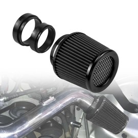 RULLINE 76mm 89mm 102mm Air Filter 3" 3.5" 4" Cold Air Intake Universal Clamp-On Air Filter Three Different Size High Flow Round Tapered Cone Cool Cleaner Black