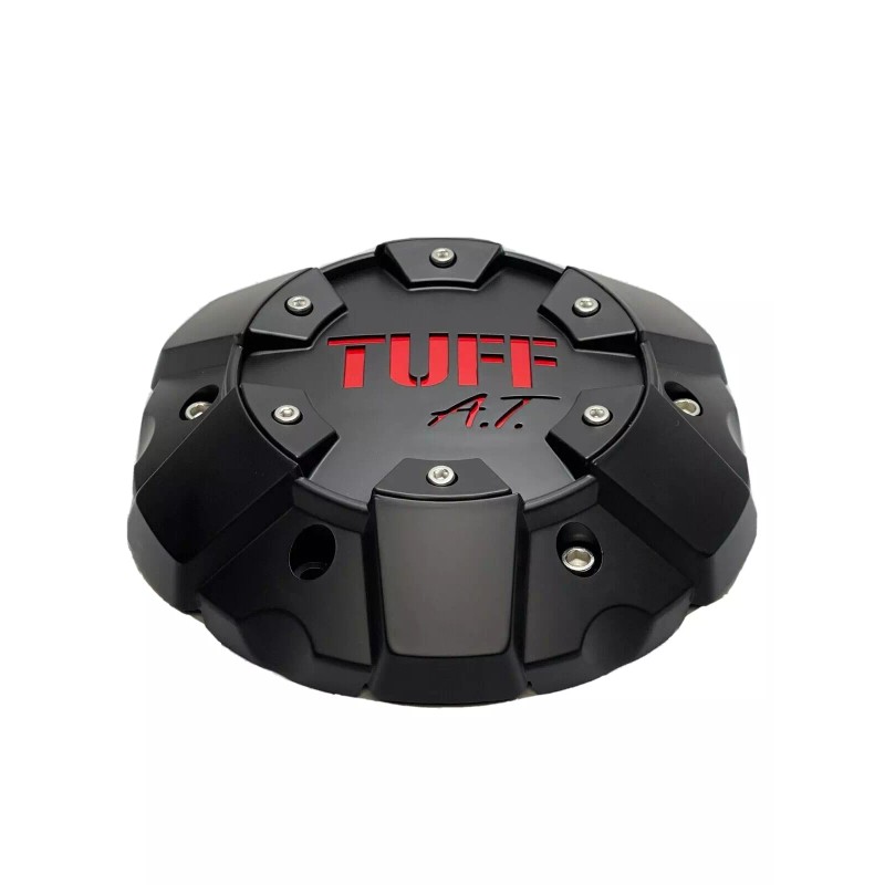 Tuff A.T. Matte Black/Red Logo Wheel Center Cap C706901 C611901