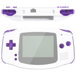 eXtremeRate Custom Buttons for Gameboy Advance Game Console, Replacement Parts Buttons A/B/L/R/Start/Select/Power/D-Pad Buttons Set for GBA (Transparent Purple) Without Console