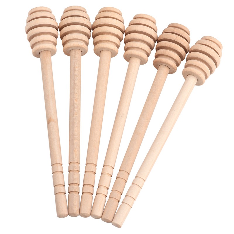50Pcs/set Household Wooden Jam Honey Dipper Jar Dispensing Collecting Stirring