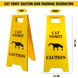 Cat Vomit Sign, Dog Vomit Sign, Warning Sign for Vomit Pets, Prank Gift for Cats, Dogs, Dog Lovers (1 Piece, Cat)