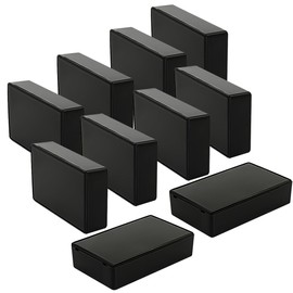 LeMotech Project Box 10 Pieces ABS Plastic Electrical Project Case Small Junction Box for Electronics Black 3.9 x 2.4 x 1.0 inch (100 x 60 x 25 mm)