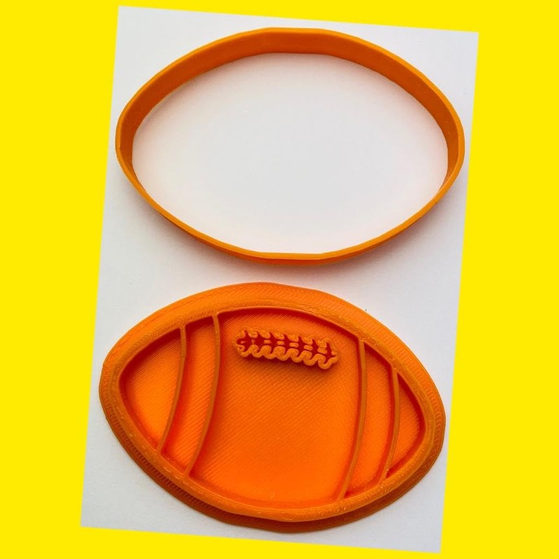 Set of 3 Sports Themed Cookie Cutters Football Rugby Baseball