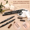 LOKFAR Microblading Eyebrow Pen, 2-In-1 Dual-Ended Waterproof Eyebrow Pencil with