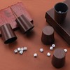 Party Games Leather Dice Cup Set, 6 Black Leather Dice