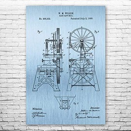 Band Saw Poster Print, Woodworking Tools, Bandsaw, Shop Teacher, Furniture Maker, Woodworker, Handyman Gift, Man Cave Blue Steel (11 inch x 17 inch)