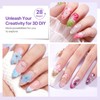 3D Sculpting Gel for Nail Art, 2PCS Clear and White