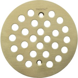 TRUSTMI 4 1/4-inch Screw-in Style Shower Drain Grate Replacement Cover with Screws,Brushed Gold