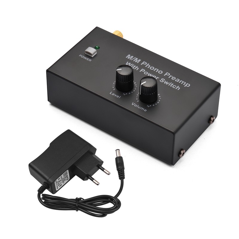 M/M Phono Preamp with Power Switch Ultra-compact Preamplifier with Level