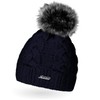 Neverless Women's Knitted Beanie, Fur, Pom Pom, for Winter -