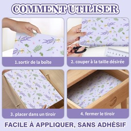Scent-Hi Scented Drawer Liners, Scent Paper Liners for Drawers, Fragrant Drawer Liners for Drawers Closets Wardrobe Dresser Shelf, 6 Sheets(Lavender)