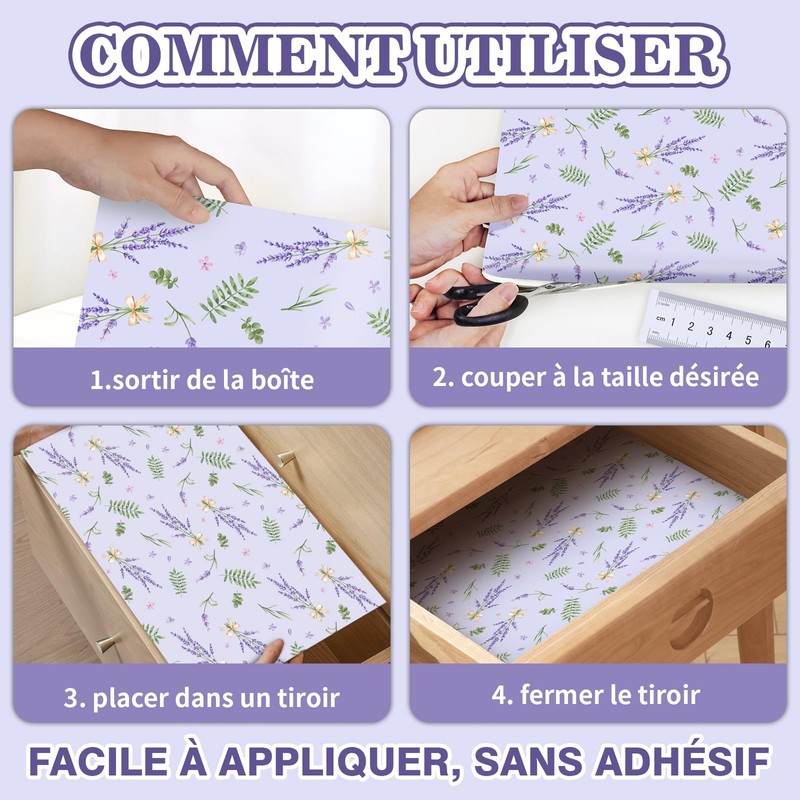 Scent-Hi Scented Drawer Liners, Scent Paper Liners for Drawers, Fragrant