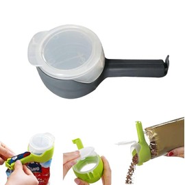 1PCS Bag Clips with Pour Spout Snack Clips That Pour Food Storage Sealing Clips with Pouring Spouts Reusable Plastic Cap Sealer Clips Bag Clips Seal and Pour Bag Clip for Food Storage Organizer