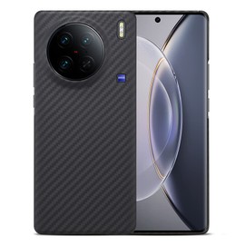 GIMENOHIG Slim and Lightweight Carbon Fiber Case for Vivo X90 Pro (Black)